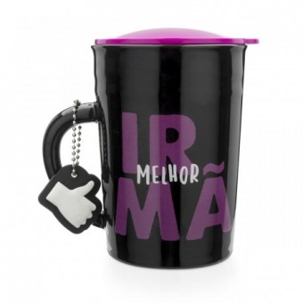 LI2179 CANECA COM TAMPA E CHAVEIRO MELHOR IRMA