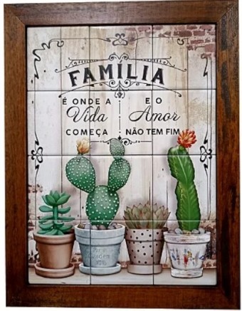 3093am-105 quadro azulejo familia 30x20cm