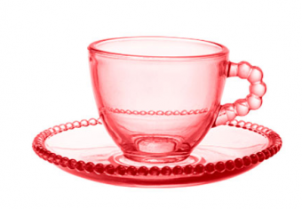 JGXC-043RS JG XICARAS VIDRO P/ CAFE PEARL ROSA 90 ML 12 PCS