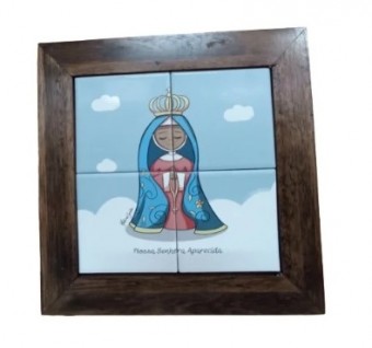 3094ap-042 quadro az. p- n. sra aparecida 20cmx20cm