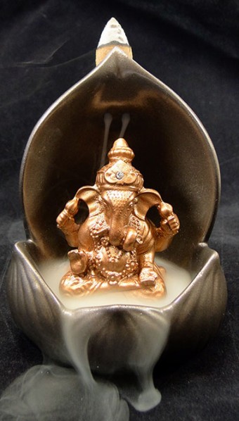 42-195 Incensário Flor de Lótus com Ganesha