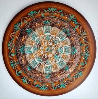 OF61 MANDALA FLOR MARGARIDAS 30   65CM