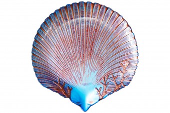 2911 DEKOR-MIAMI-CONCHA DECORATIVA-28 CM-AZUL COM OURO 530428.AZOR