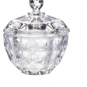 22078 BOMBONIERE EM CRISTAL AQUAMARINE 14 CM