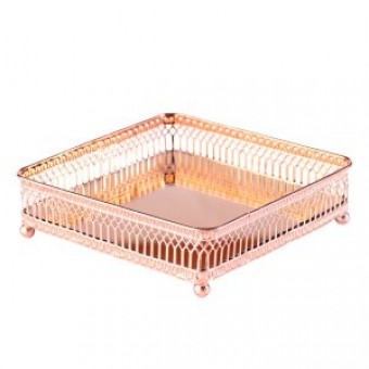 42578 BANDEJA ESPELHADA 17X17CM COBRE