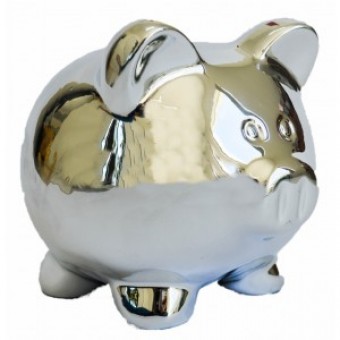 2290 COFRE CERAMICA METALIZADO - PIG PRATA
