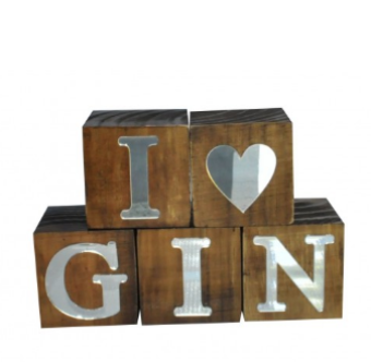 17556 CUBOS I (SIMBOLO CORACAO) GIN ESPELHADO PINUS LUXO