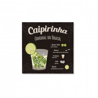 BR01.2493.FOS PLACA CAIPIRINHA PRETO PROMOCAO