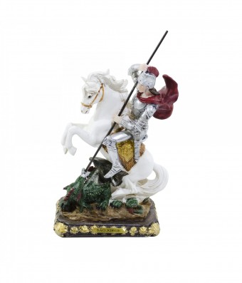 AGW1834-H8 - ENFEITE DE RESINA DE PLASTICO EM FORMA DE SAO JORGE - TAMANHO: 19CM