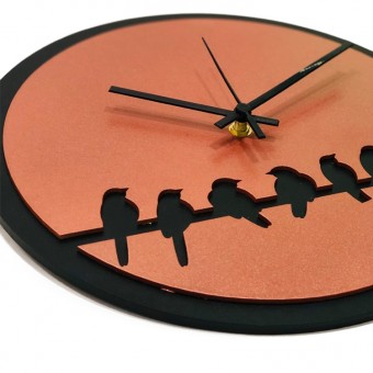 Birds-11 relogio parede passarinhos bronze