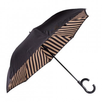 GUARDA CHUVA LISTRA BEGE INVERTIDO AUT