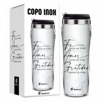 11716 copo plast. inox temas new - fe amor e gratidao