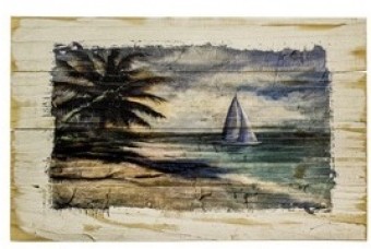 9498 PLACA RUSTICA C-VELEIRO AO MAR