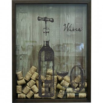 65334 PRINT PORTA ROLHAS DE VINHO SACA ROLHA 32X42 CM BETUME