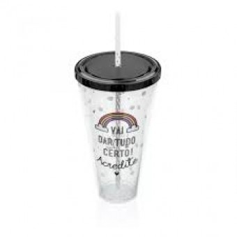 LY1686 COPO COM CANUDO 1L VAI DAR TUDO CERTO