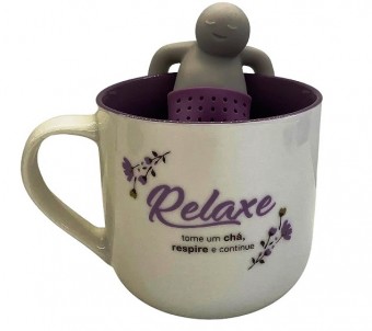 10024363 CANECA 350ML C/ INFUSOR P/ CHA RELAXE- AVO VC E   :SEM GTIN