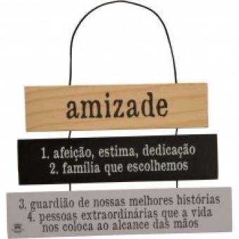 P18828 MÓBILE DE PAREDE FRASES AMIZADE 1 AFEIÇÃO...20X29,5