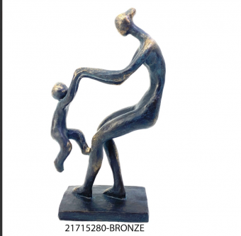21715 ESCULTURA RESINA MAE E FILHO 16,4X7,4X30,4CM - 280