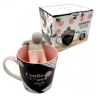 10023518 CANECA C/ INFUSOR DE CHA NA SUA JORNADA 350 ML