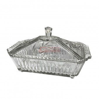 Bc1082 pote multiuso retangular de vidro 27x16x15 cm