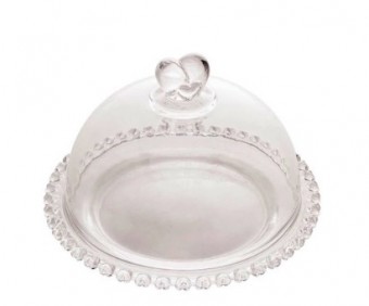 1702 QUEIJEIRA C/TAMPA DE CRISTAL DE CHUMBO CORACAO 19,5x13cm