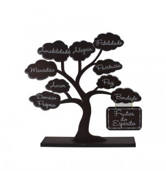 P15191 ENFEITE ÁRVORE FRUTOS DO ESPÍRITO MARROM 19X20