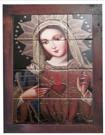 3093am-058 quadro azulejo maria 30x20cm