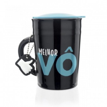LI2176 CANECA COM TAMPA E CHAVEIRO MELHOR AVO