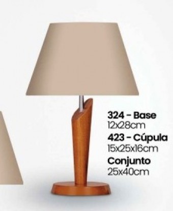 324 IMB ABAJUR TRADICIONAL IMBUIA CUP TEC BEGE