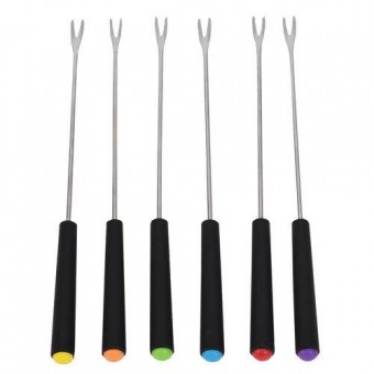 6439G GARFO PARA FUNDUE INOX COM CABO DE PLASTICO 6 PCS