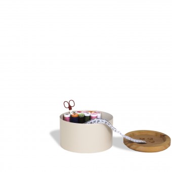 BGNO02.3438.LIS CAIXA DE ACO COSTURA BOTAO NOGUEIRA AREIA