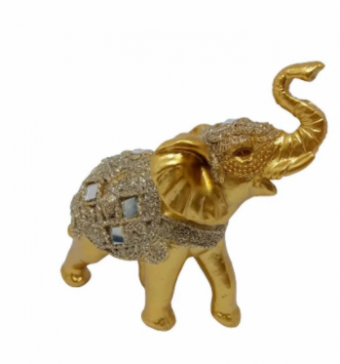 TELFF200 ELEFANTE 11X12,7X4,7CM DOURADO