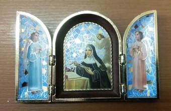 1760.1132.S59 CAPELA ITAL. TRIPLA SANTA RITA DE CASSIA T:12X7,6CM