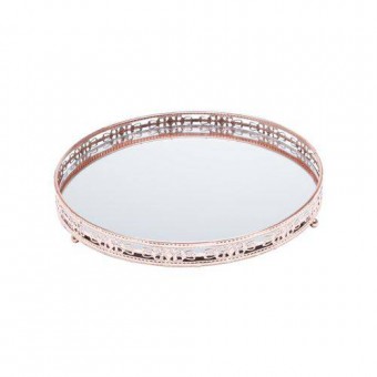 27208 BANDEJA DE FERRO C/ESPELHO BUNCH BRONZE 19,5X19,5X4cm