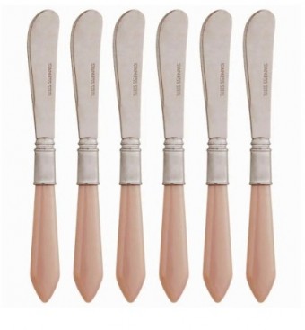 7669 JG ESPATULAS 6PC 16CM CABO PLASTICO PEARL ROSA