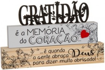 P18700 ENFEITE DE MESA FRASES GRATIDÃO 14X23