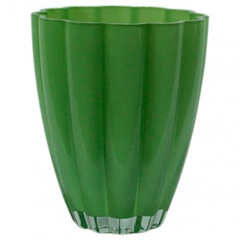 168238 VASO DE VIDRO BLOOM VERDE 14X17 CM