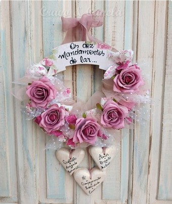 7614 guirlanda 5 flores 3 coracoes mandamentos