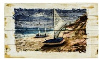 9498 PLACA RUSTICA C-VELEIRO AO MAR