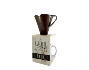 P19600 suporte com coador de café o café nosso de cada dia... 30x15x11,5