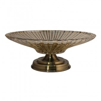 4500200 PRATO BRONZ ETNE - 37 x 37 x 14 cm ( vidro - metal )