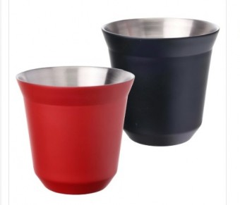 29122 Jogo de 2 copos Expresso em aco inox com parede dupla 80ml