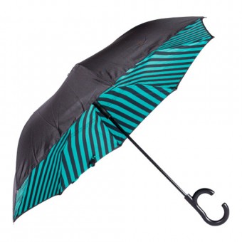 GUARDA CHUVA LISTRA VERDE INVERTIDO AUT