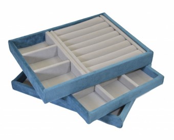 723 Porta joia c/ 4 bandejas e visor