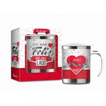 1966 CANECA PLASTICA INOX TEMAS SUM - SOU MAIS FELIZ AO
