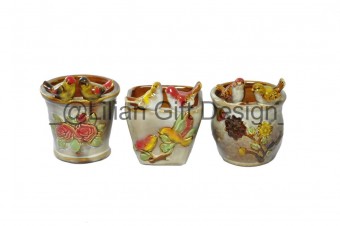 67201 CACHEPOT VINTAGE PASSARINHO CASAL 10X12