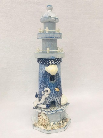 Gr-1583 - objeto de decoracao, farol nautico decorativo -tamanho: 26cm - material: plastico