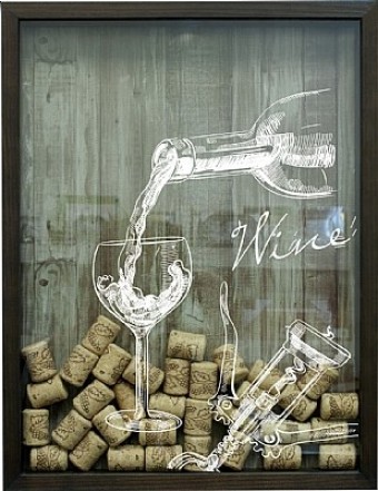 65331 PRINT PORTA ROLHAS DE VINHO TACA 32X42 CM BETUME