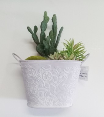 KH19801 RS VASO EM METAL ROSA ARRANJO