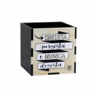 C674 porta lápis insista, persista e nunca desista 8x8x8